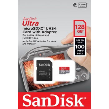 SanDisk Ultra 128GB MicroSDXC Clase 10 Negro SDSQUAR-128G-GN6IA