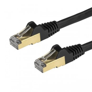 StarTech.com Cable de 1m de Red Ethernet RJ45 Cat6a Blindado STP - Cable sin Enganche Snagless - Neg 6ASPAT1MBK