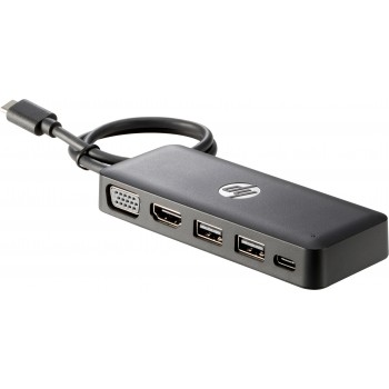 HP CONCENTRADOR de viaje USB-C, Tableta Smartphone, HP, Pro x2, Elite x2, Elite x3, Negro, USB Type- Z9G82AA