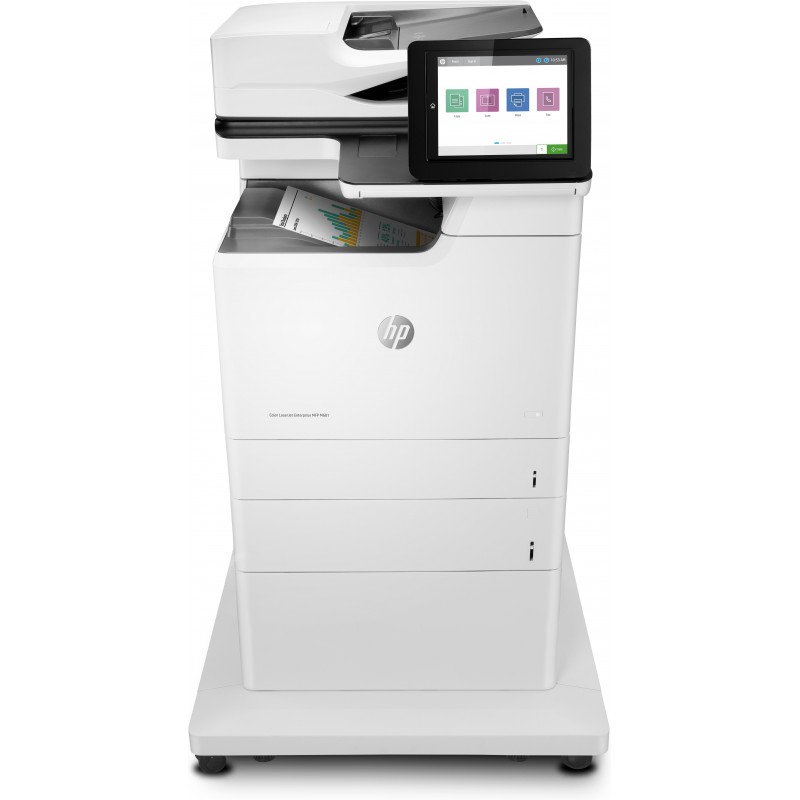 HP MFP M681f, Laser, Impresión a color, 1200 x 1200 DPI, 550 hojas, A4, Negro, Gris J8A11A