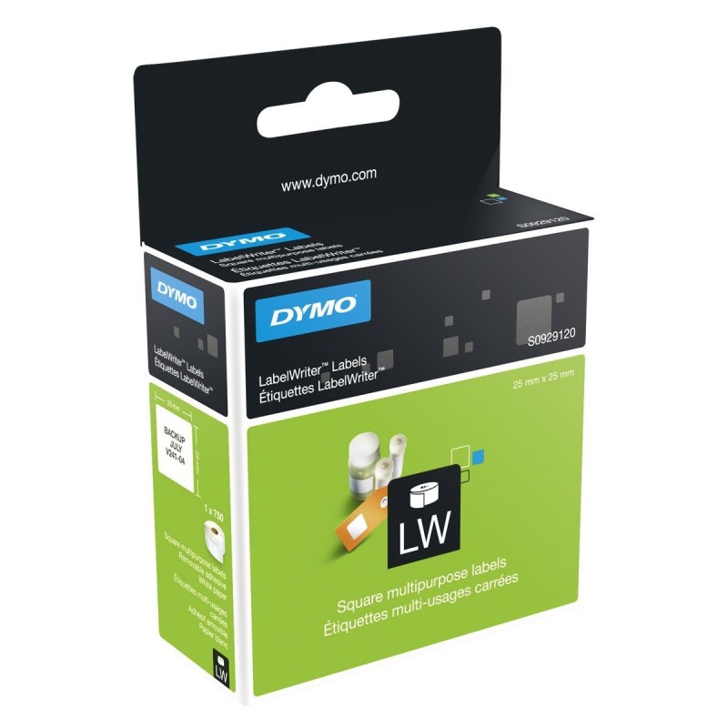 ROLLO ETIQUETAS DYMO LABEL WRITER CUADRADOS DE PAPEL ADHESIVOS - 750 UDS S0929120