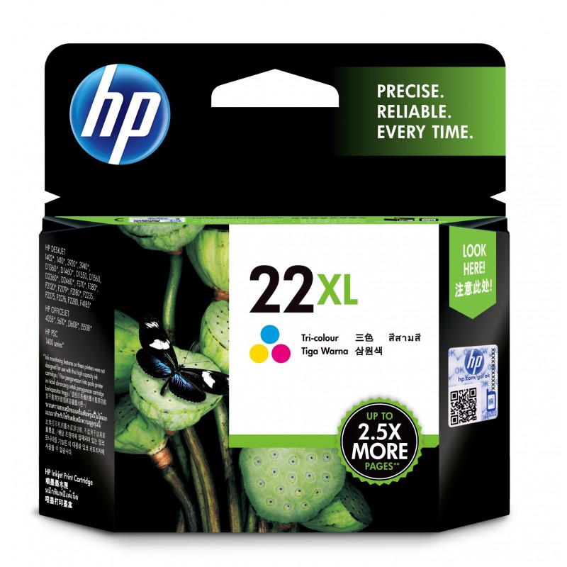 Cartucho de tinta original 22XL de alta capacidad Tri-color C9352CE