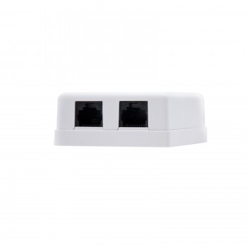 ROSETA DE SUPERFICIE NANOCABLE PARA RJ45 CAT.5 UTP 2 TOMAS BLANCO 10.21.1002