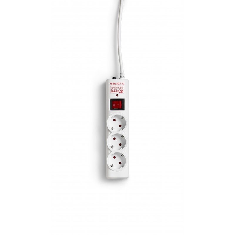 Salicru SPS Safe 3 Protectores eléctricos activos, 238 J, 3 salidas AC, Tipo F, 10 A, 1,5 m, Blanco