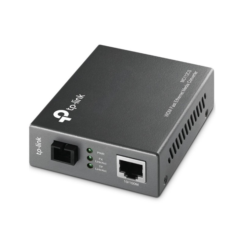 (Reacondicionado) TP-LINK MC112CS - Conversor de soportes de fibra - 10Base-T, 100Base-FX, 100Base-TX - RJ-45   modo s