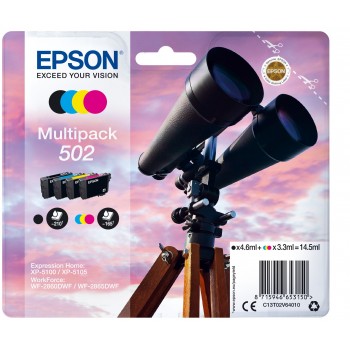 Epson 502 Negro, Cian, Magenta, Amarillo C13T02V64010
