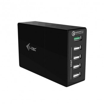 i-tec CHARGER5P52WQC, Interior, Corriente alterna, 12 V, 1,2 m, Negro