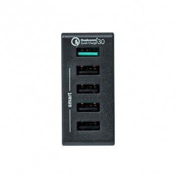 i-tec CHARGER5P52WQC, Interior, Corriente alterna, 12 V, 1,2 m, Negro