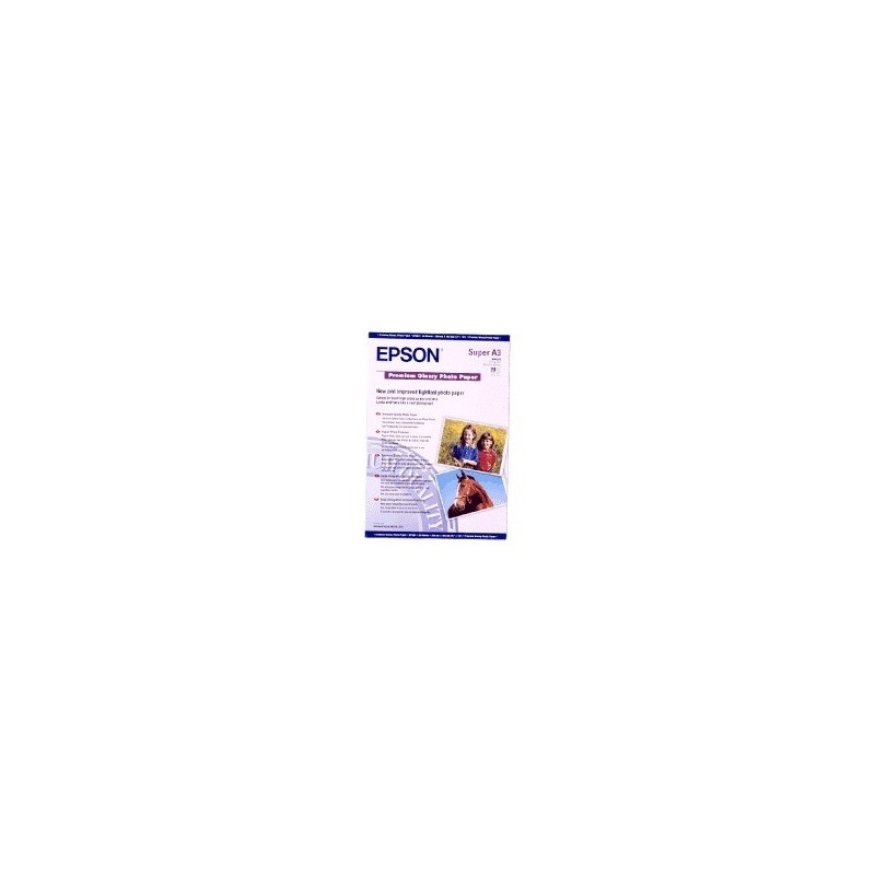 Epson A3+ Premium Glossy Photo Paper, 255 g m², 0.27 mm, 96%, 495 x 345 x 10 mm, 1,28 kg, 20 hojas S041316