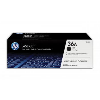 Pack de ahorro de 2 cartuchos de toner original LaserJet HP 36A negro CB436AD
