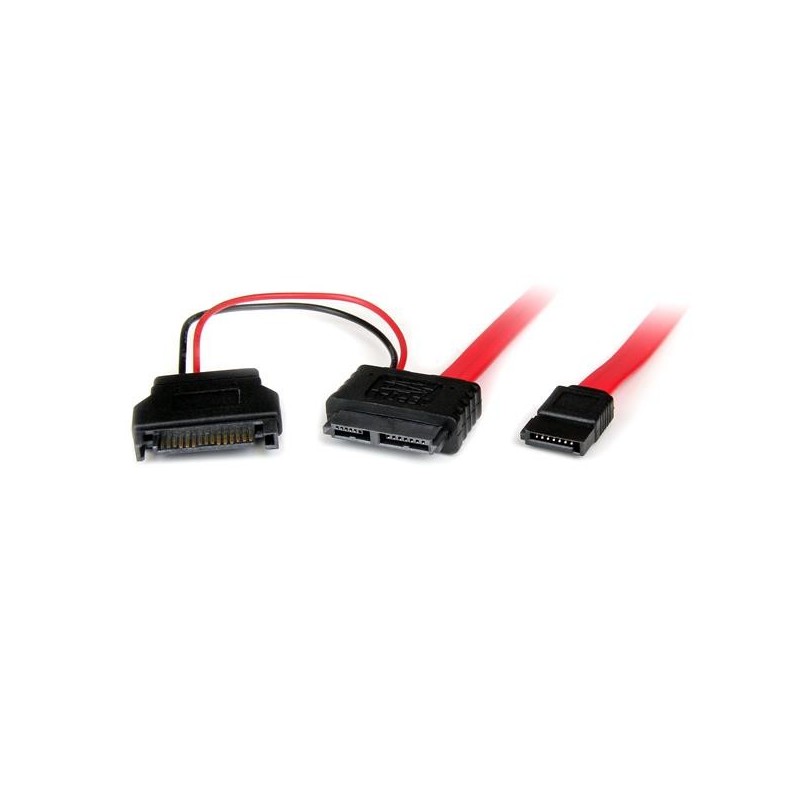 StarTech.com Adaptador Cable de 50cm SATA Slimline Línea Delgada 13 Pines a Molex Macho LP4 y SATA,  SLSATAF50CMS