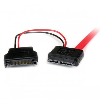 StarTech.com Adaptador Cable de 50cm SATA Slimline Línea Delgada 13 Pines a Molex Macho LP4 y SATA,  SLSATAF50CMS