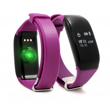 Brigmton BSPORT-14, Wristband activity tracker, Negro, Polímero, Púrpura, Tocar, IP67 BSPORT-14-M