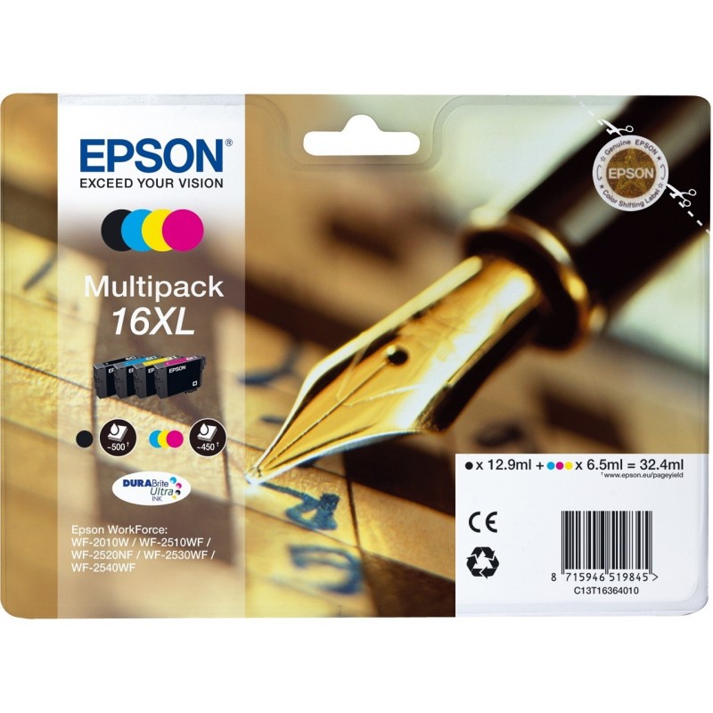 Epson Multipack Epson 16XL Negro, Cian, Magenta, Amarillo C13T16364010