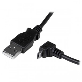 StarTech.com Cable Adaptador 2m USB A Macho a Micro USB B Macho Acodado en Ángulo hacia Abajo para T USBAUB2MD