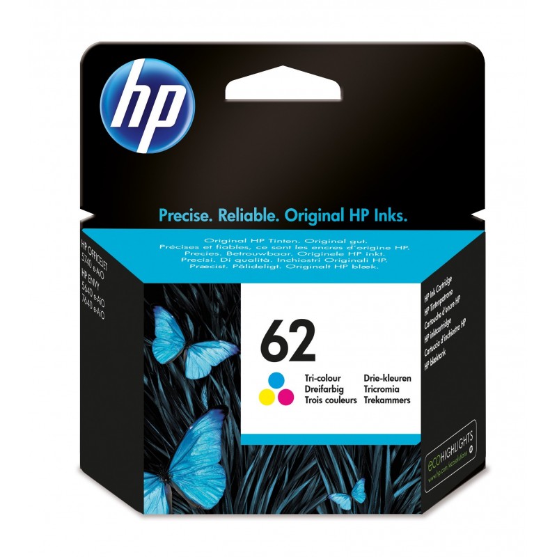 Cartucho de tinta original HP 62 Tri-color C2P06AE
