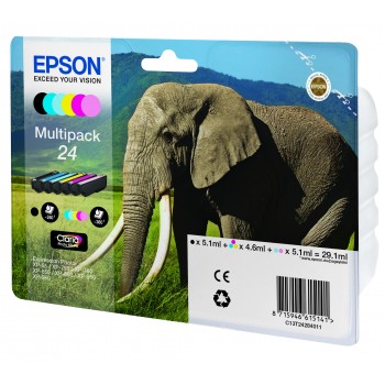 Epson C13T24284011 Negro, Cian, Cian claro, Magenta claro, Magenta, Amarillo C13T24284011