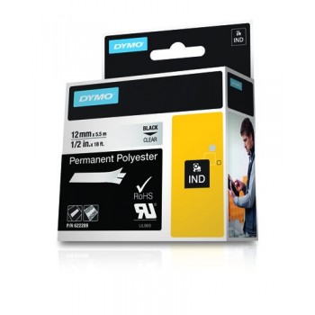 DYMO Poliéster Permanente IND, Negro sobre transparente, Multicolor, Poliéster, -40 - 150 ºC, UL 969 622289