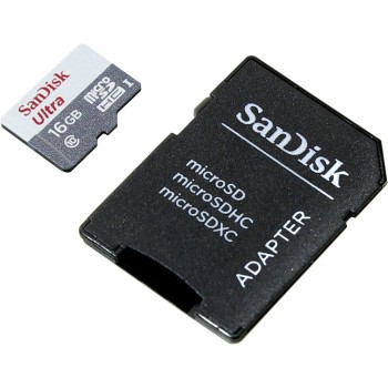 Ultra MicroSDHC 16GB UHS-I + SD Adapter SDSQUNS-016G-GN3MA