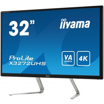 IIYAMA ProLite - 32 - 4K Ultra HD - VA - 3 ms - Negro, Plata - X3272UHS-B1