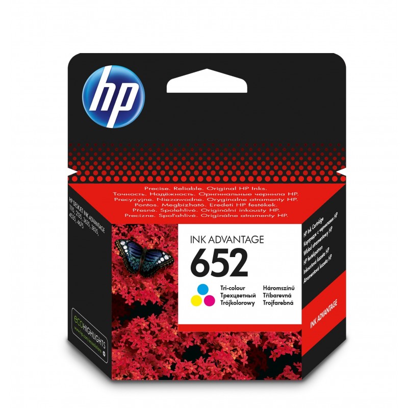 HP 652 F6V24AE Negro, Cian, Amarillo F6V24AE