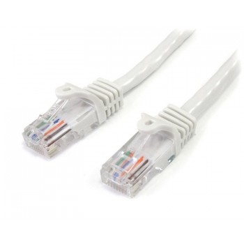 StarTech.com Cable de 2m Blanco de Red Fast Ethernet Cat5e RJ45 sin Enganche - Cable Patch Snagless, 45PAT2MWH
