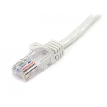 StarTech.com Cable de 2m Blanco de Red Fast Ethernet Cat5e RJ45 sin Enganche - Cable Patch Snagless, 45PAT2MWH