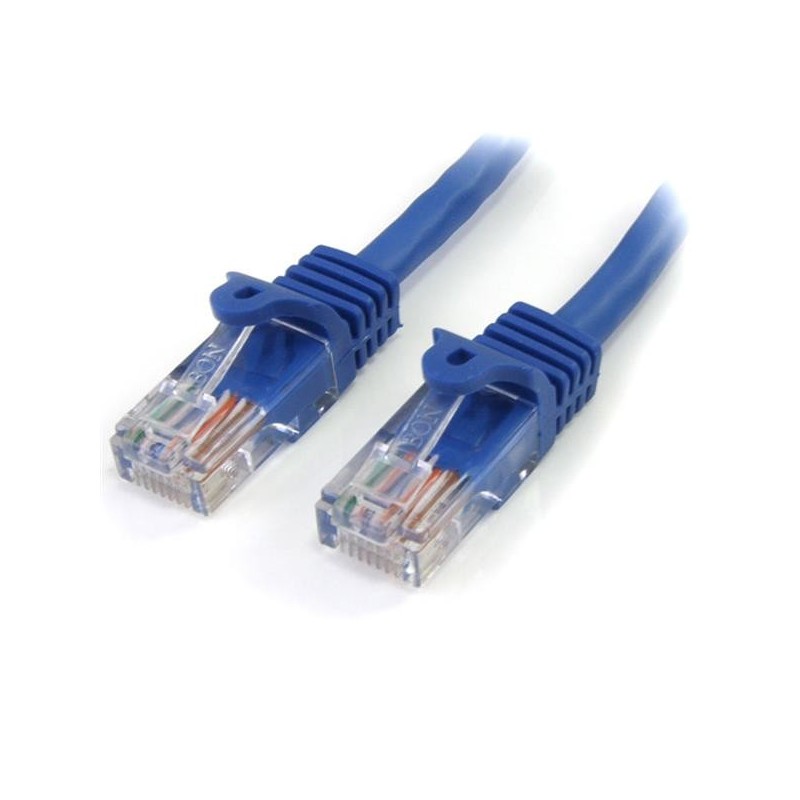 StarTech.com Cable de 3m Azul de Red Fast Ethernet Cat5e RJ45 sin Enganche - Cable Patch Snagless, 3 45PAT3MBL