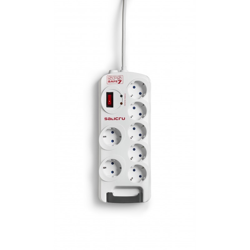 Salicru SPS.SAFE 7, 918 J, 7 salidas AC, Tipo F, 50 60, 36000 A, 1,8 m 680BA-06