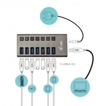 I-TEC USB 3.0 HUB 7 PORT 36 W ACCS U3CHARGEHUB7