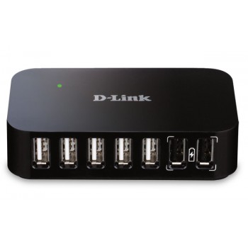 D-Link DUB-H7 nodo concentrador USB 2.0 Type-B 480 Mbit s Negro DUB-H7 E