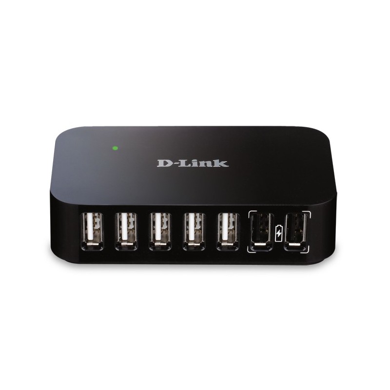 D-Link DUB-H7 nodo concentrador USB 2.0 Type-B 480 Mbit s Negro DUB-H7 E