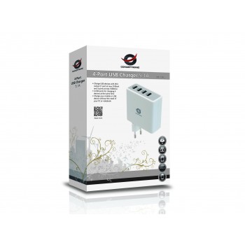 Conceptronic Cargador USB de 4 puertos y 5.1 A, Interior, Cámara digital, GPS, MP3, MP4, Teléfono mó CUSBPWR51A