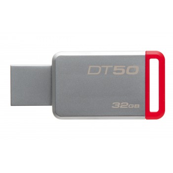 Kingston Technology DataTraveler 32GB USB 3.0 (3.1 Gen 1) Tipo A Rojo, Plata DT50 32GB