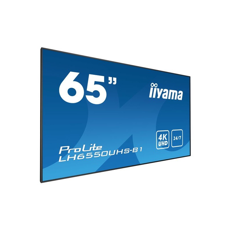 iiyama LH6550UHS-B1, 165,1 cm (65"), LED, 3840 x 2160 Pixeles, 450 cd   m², 4K Ultra HD, 8 ms