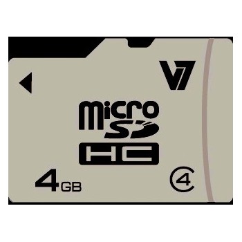 V7 Micro tarjeta de 4 GB SDHC Clase 4 + adaptador VAMSDH4GCL4R-2E