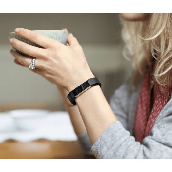 Fitbit Alta, Wristband activity tracker, Negro, Acero inoxidable, Negro, Elastómero, L FB406BKL-EU