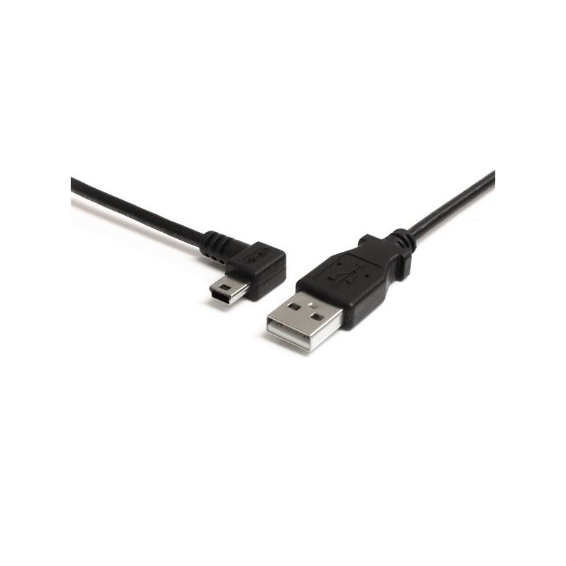 StarTech.com Cable de 91cm USB 2.0 acodado a la izquierda Mini B - Cable Adaptador USB A a Mini B, U USB2HABM3LA