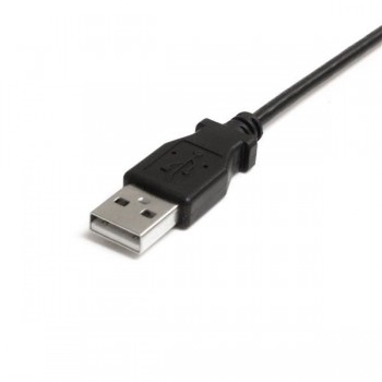 StarTech.com Cable de 91cm USB 2.0 acodado a la izquierda Mini B - Cable Adaptador USB A a Mini B, U USB2HABM3LA