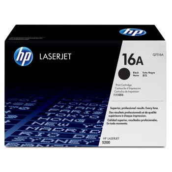 Cartucho de toner original LaserJet HP 16A negro Q7516A