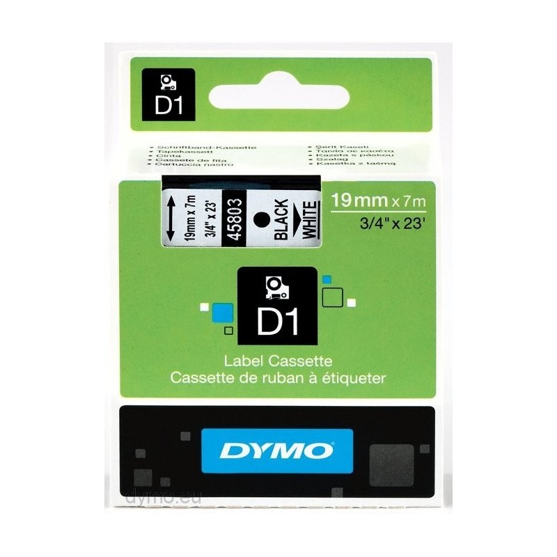 CINTA DYMO D1 19MM NEGRO BLANCO. S0720830