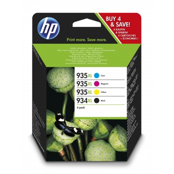 HP 934XL Original Negro, Cian, Magenta, Amarillo Multipack X4E14AE301