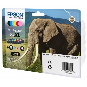 Multipack 6-colours 24XL Claria Photo HD Ink C13T24384021