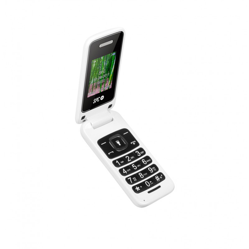 TELEFONO MOVIL LIBRE SPC FLIP BLANCO - TECLAS GRANDES - DUAL SIM - BT - CAMARA - LINTERNA - AGENDA 3 2306B