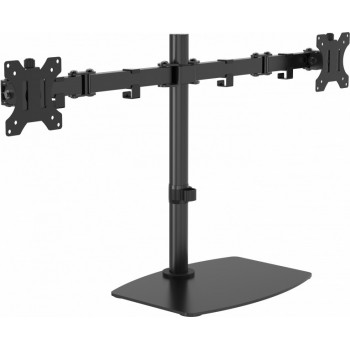 Vision VFM-DSDB - Base para 2 pantallas LCD - acero - negro - tamaño de pantalla  13"-32" - escrito