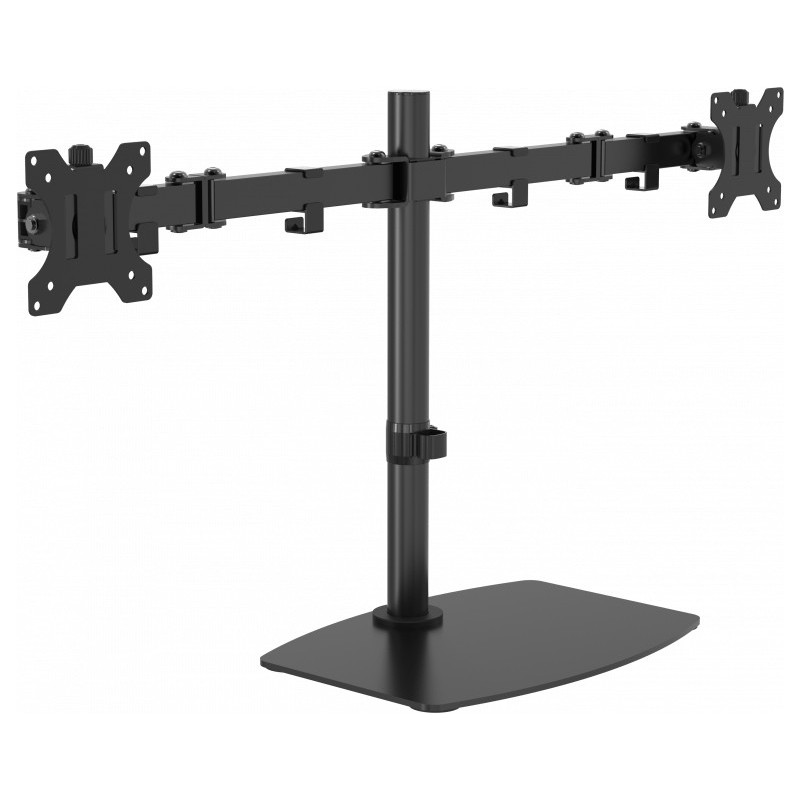 Vision VFM-DSDB - Base para 2 pantallas LCD - acero - negro - tamaño de pantalla  13"-32" - escrito