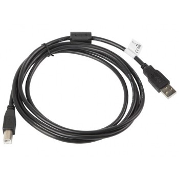 Lanberg CA-USBA-11CC-0018-BK USB 2.0 A-Stecker auf USB 2.0 B-Stecker Kabel mit Ferritenkern, 1,8m sc
