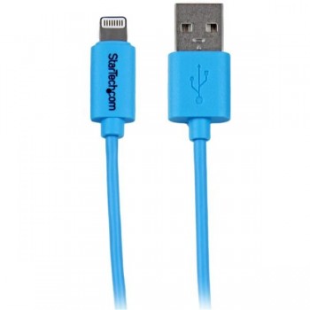 StarTech.com Cable de 1 metro con Conector Lightning de Apple a USB para iPhone   iPod   iPad - Azul USBLT1MBL
