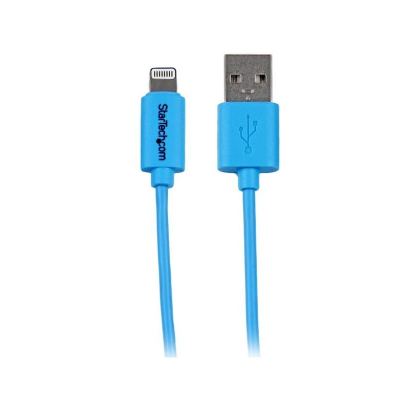 StarTech.com Cable de 1 metro con Conector Lightning de Apple a USB para iPhone   iPod   iPad - Azul USBLT1MBL