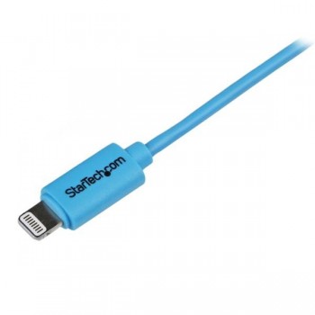 StarTech.com Cable de 1 metro con Conector Lightning de Apple a USB para iPhone   iPod   iPad - Azul USBLT1MBL
